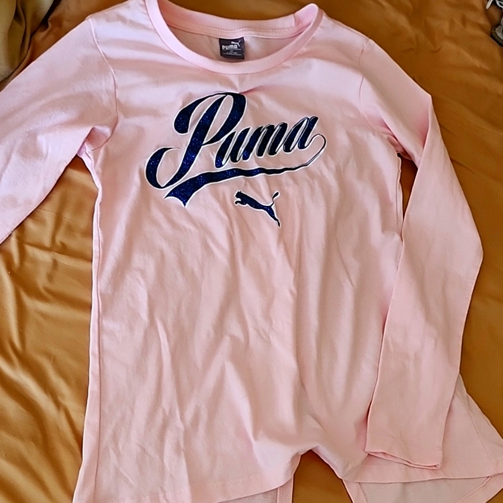 Puma Kids Pink Long Sleeve Shirt sz 12/14